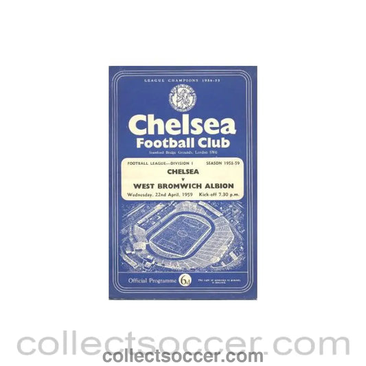 1959 - Chelsea v West Bromwich Albion official programme 22/04/1959