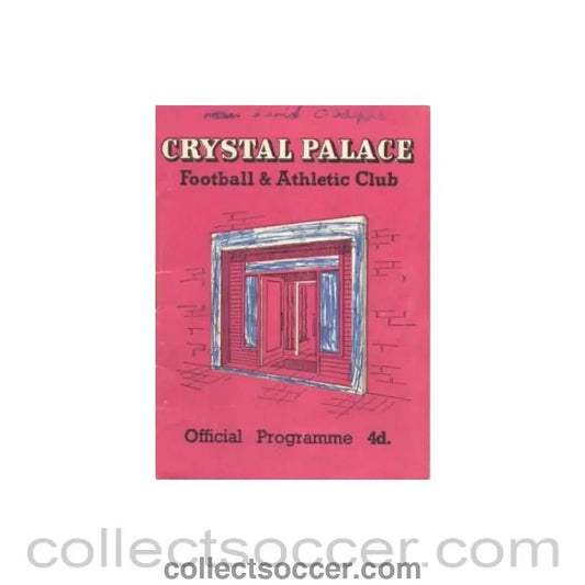 1959 - Crystal Palace v Exeter official programme 04/04/1959 - Collect Soccer