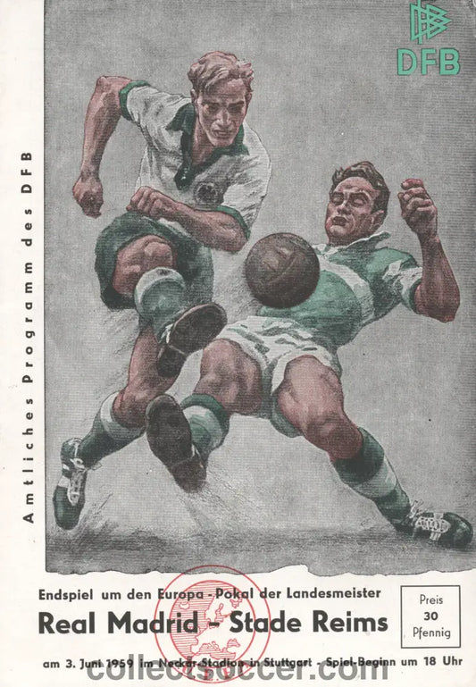 1959 European Cup Final Official programme Real Madrid v Stade Reims