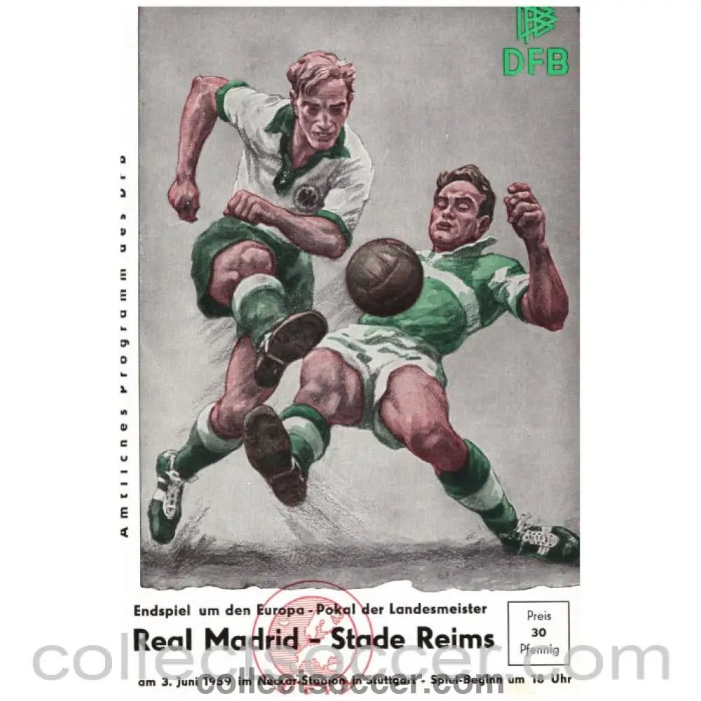 1959 European Cup Final Official programme Real Madrid v Stade Reims - Collect Soccer