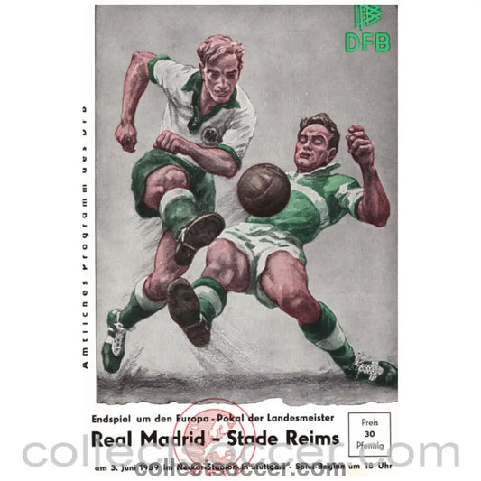 1959 European Cup Final Official programme Real Madrid v Stade Reims - Collect Soccer