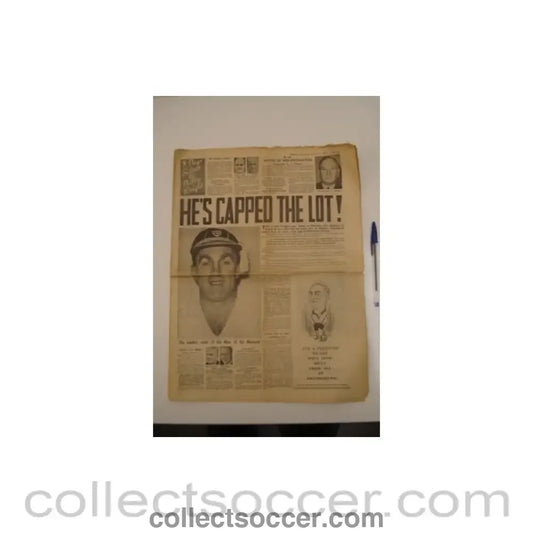 1959 - Express & Star newspaper of 11/04/1959 covering Billy Wright playing for England