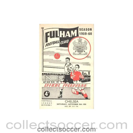 1959 - Fulham vChelsea official programme 26/09/1959