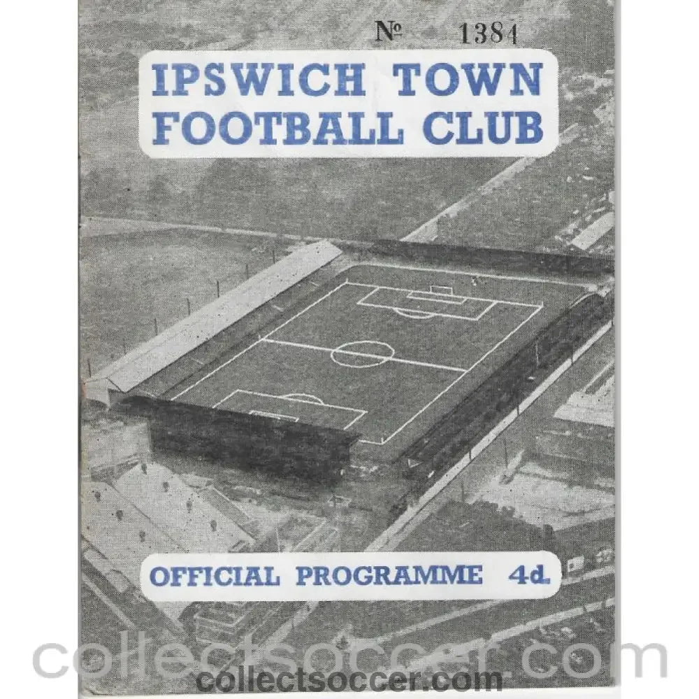 1959 - Ipswich Town v Sunderland 7/2/1959 Official Programme - Collect Soccer