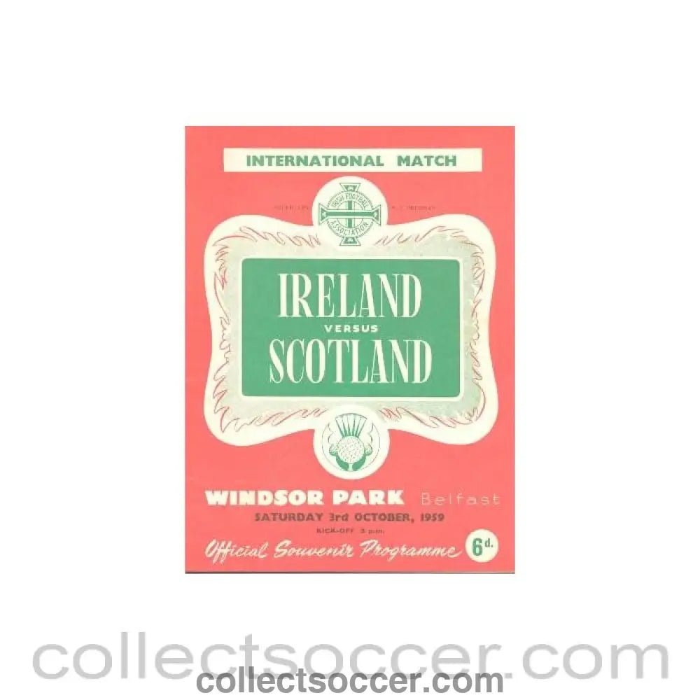1959 - Ireland v Scotland official programme 03/10/1959 - Collect Soccer