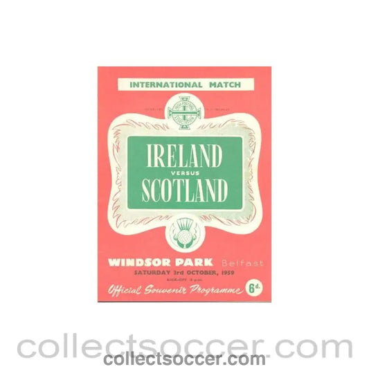 1959 - Ireland v Scotland official programme 03/10/1959 - Collect Soccer
