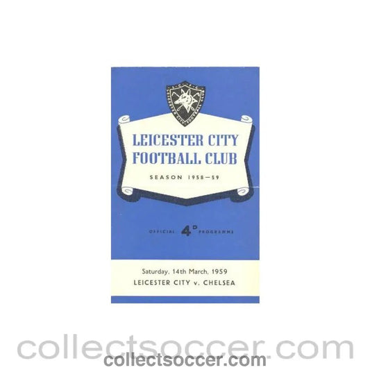 1959 - Leicester City vChelsea official programme 14/03/1959 - Collect Soccer