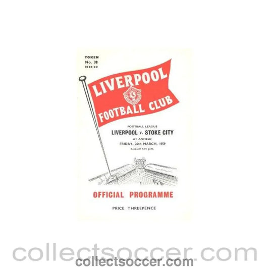 1959 - Liverpool v Stoke City official programme 20/03/1959 - Collect Soccer