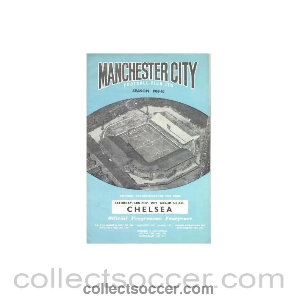 1959 - Manchester City vChelsea official programme 14/11/1959 - Collect Soccer