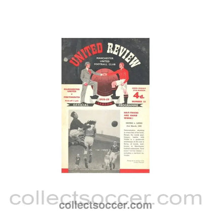 1959 - Manchester United v Portsmouth official programme 27/03/1959 - Collect Soccer