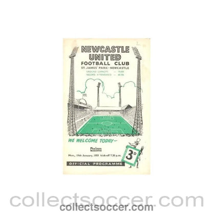 1959 - Newcastle United vChelsea official programme 19/01/1959 - Collect Soccer