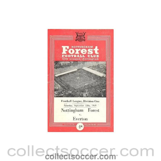1959 - Nottingham Forest v Everton official programme 12/09/1959 Football League - Collect Soccer