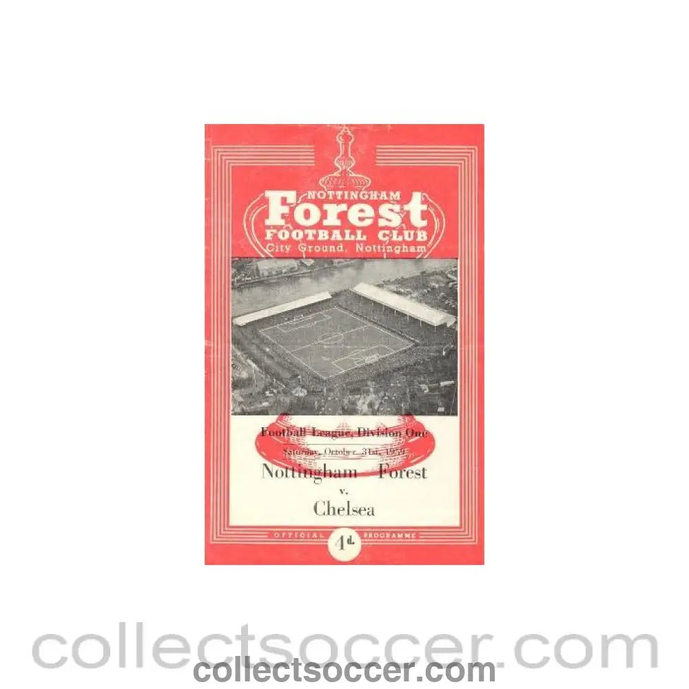 1959 - Nottingham Forest vChelsea official programme 31/10/1959 - Collect Soccer