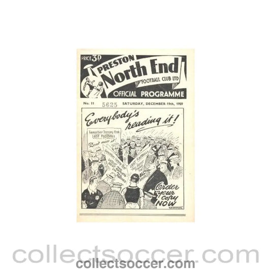 1959 - Preston North End vChelsea official programme 19/12/1959
