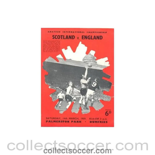 1959 Scotland v England official programme Amateur International 14/03/1959 - Collect Soccer