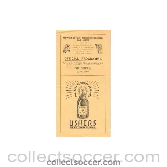 1959 - Trowbridge v Dartford official programme 03/01/1959 - Collect Soccer