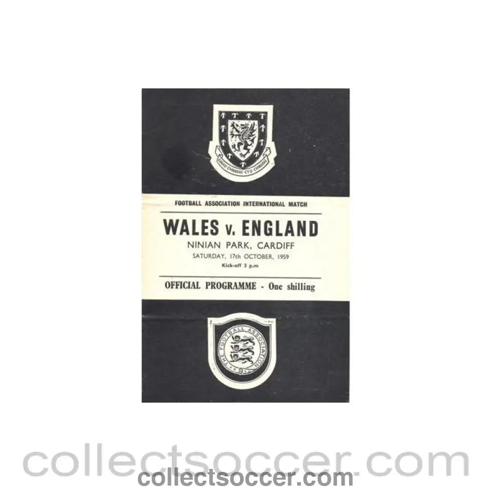 1959 - Wales v England official programme 17/10/1959 - Collect Soccer