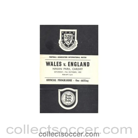 1959 - Wales v England official programme 17/10/1959 - Collect Soccer