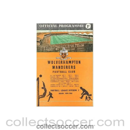 1959 - Wolverhampton Wanderers v Manchester United official programme 17/10/1959 Football League - Collect Soccer