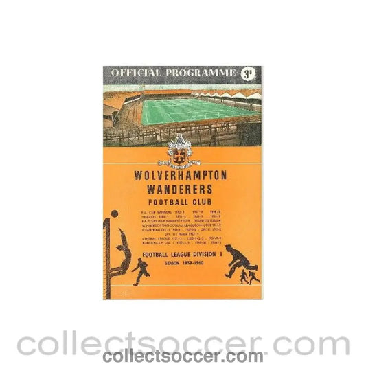 1959 - Wolverhampton Wanderers v Manchester United official programme 17/10/1959 Football League - Collect Soccer
