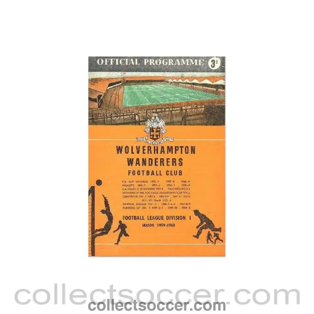1959 - Wolverhampton Wanderers v Red Star Belgrade official programme 24/11/1959 European Cup - Collect Soccer