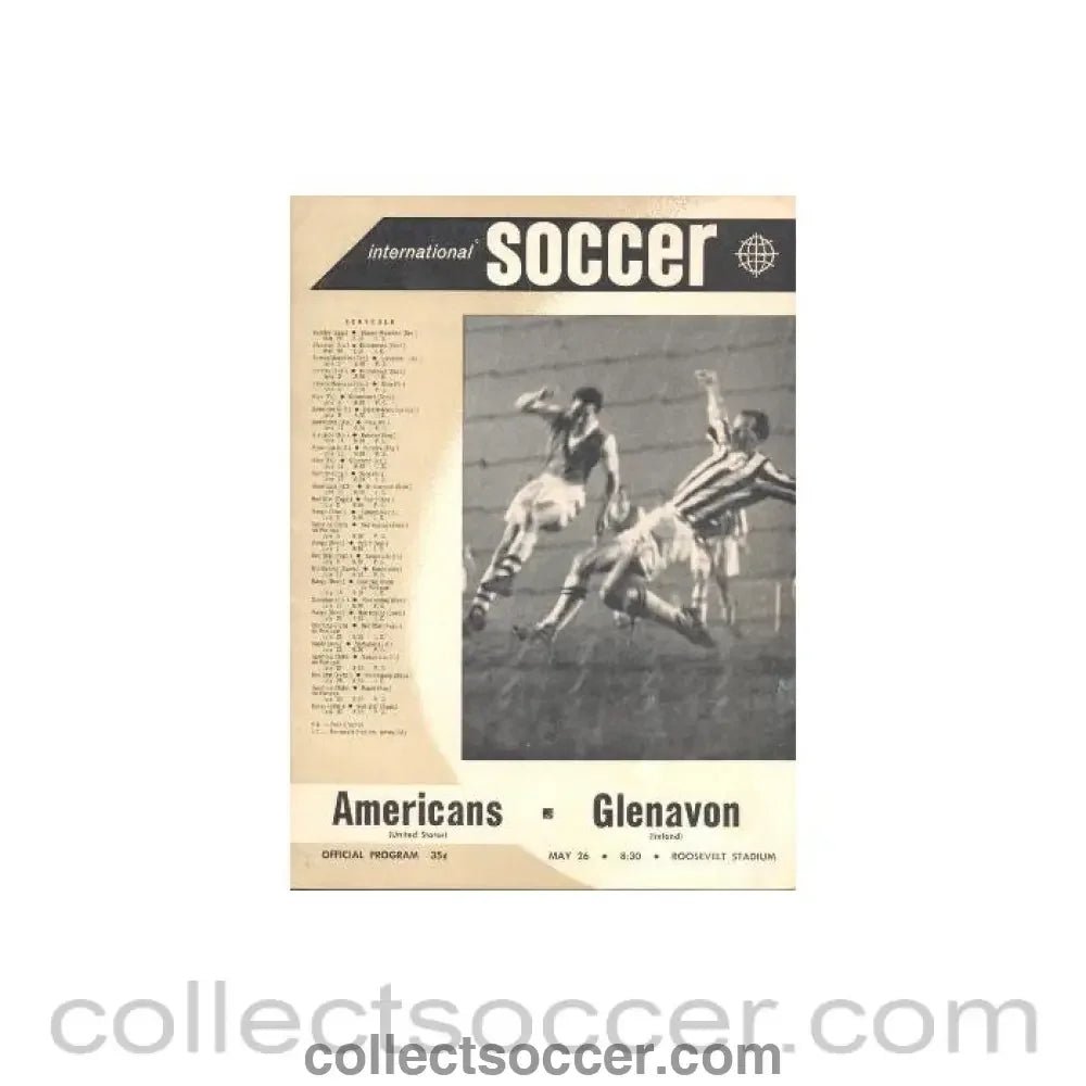 1960 - Americans v Glenavon, Ireland official programme of Season 1960 - 1961, played in the USA - Collect Soccer
