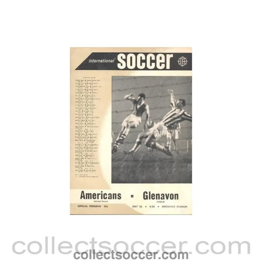 1960 - Americans v Glenavon, Ireland official programme of Season 1960 - 1961, played in the USA - Collect Soccer