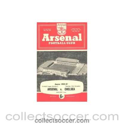 1960 - Arsenal v Chelsea official programme 12/11/1960 - Collect Soccer