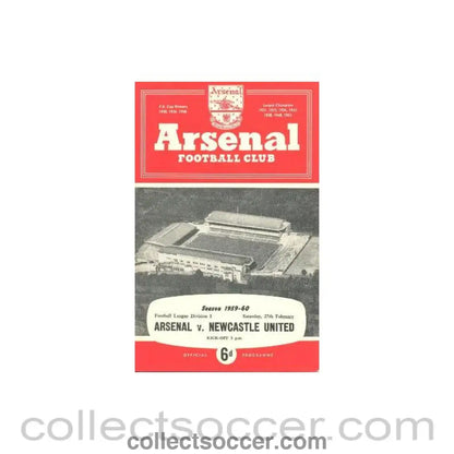 1960 - Arsenal v Newcastle United official programme 27/02/1960