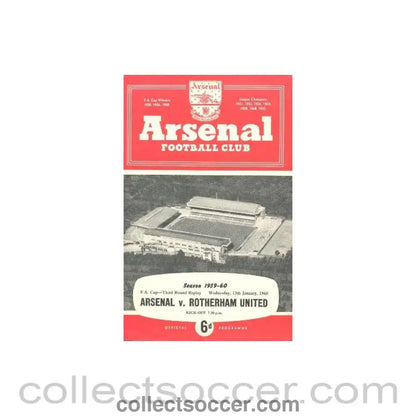 1960 - Arsenal v Rotherham United official programme 13/01/1960