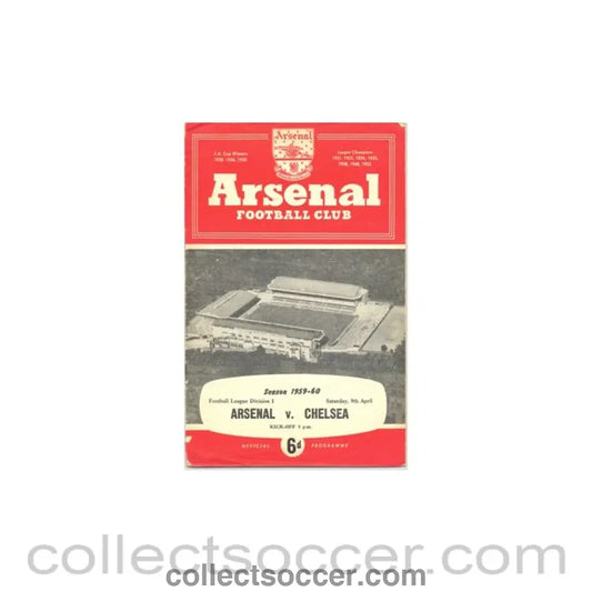 1960 - Arsenal vChelsea official programme 09/04/1960