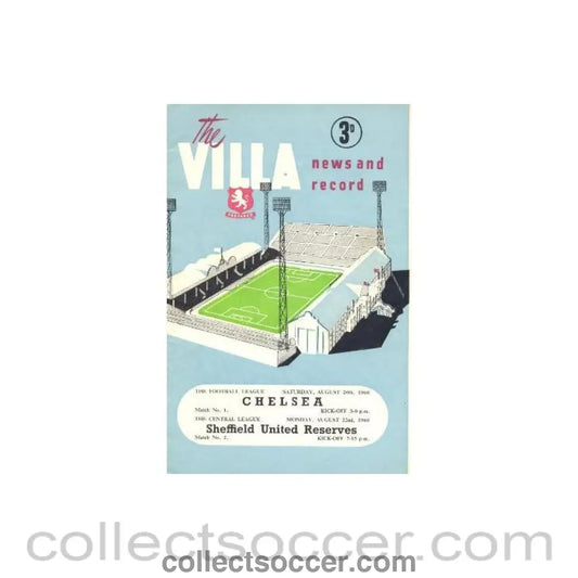 1960 - Aston Villa v Chelsea official programme 20/08/1960