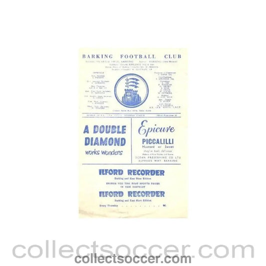 1960 - Barking v Wimbledon official programme probably early1960's - Collect Soccer