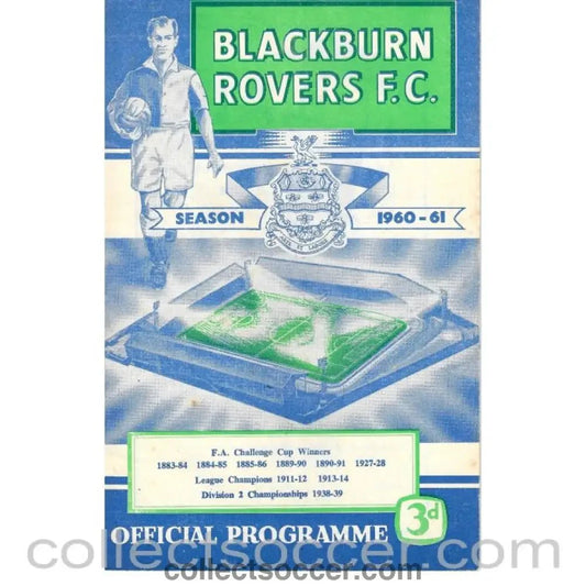 1960 - Blackburn Rovers v Chelsea Official Programme 10/9/1960 - Collect Soccer