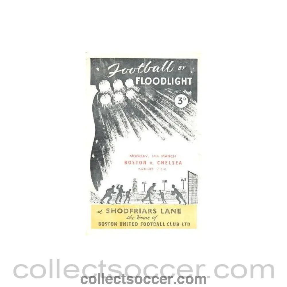 1960 - Boston vChelsea official programme 14/03/1960 - Collect Soccer