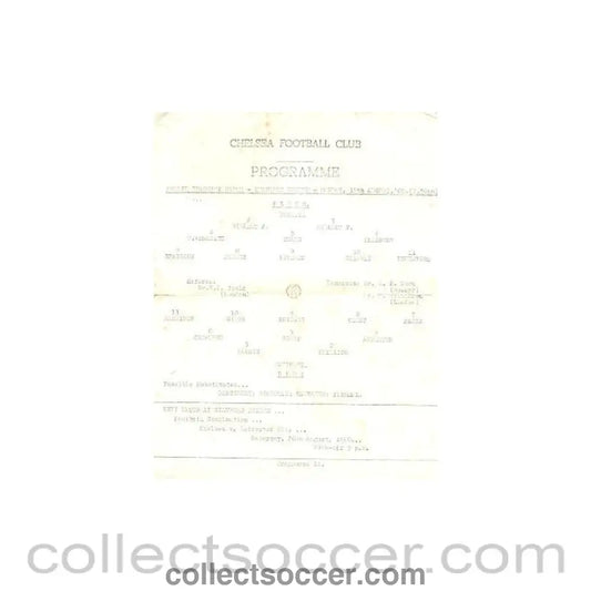 1960 - Chelsea practice match official programme 15/08/1960