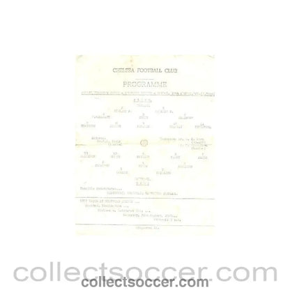 1960 - Chelsea practice match official programme 15/08/1960