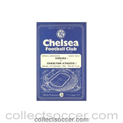 1960 - Chelsea Reserves v Charlton Reserves official programme 03/09/1960 - Collect Soccer