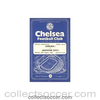 1960 - Chelsea Reserves v Leicester Reserves official programme 20/08/1960 - Collect Soccer