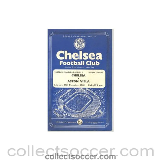 1960 - Chelsea v Aston Villa official programme 17/12/1960