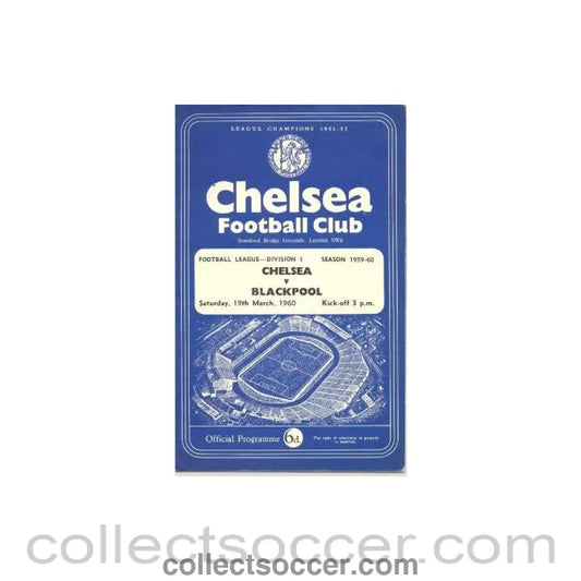 1960 - Chelsea v Blackpool official programme 19/03/1960