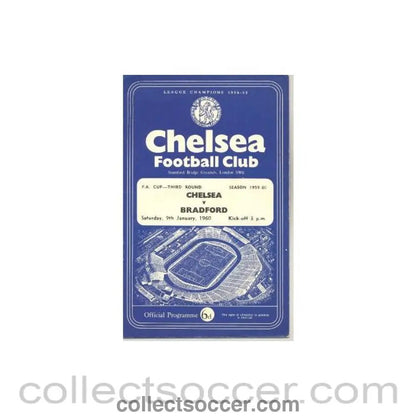 1960 - Chelsea v Bradford official programme 09/01/1960 F.A. Cup - Collect Soccer
