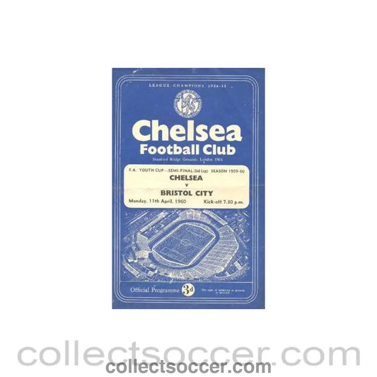 1960 - Chelsea v Bristol City official programme 11/04/1960