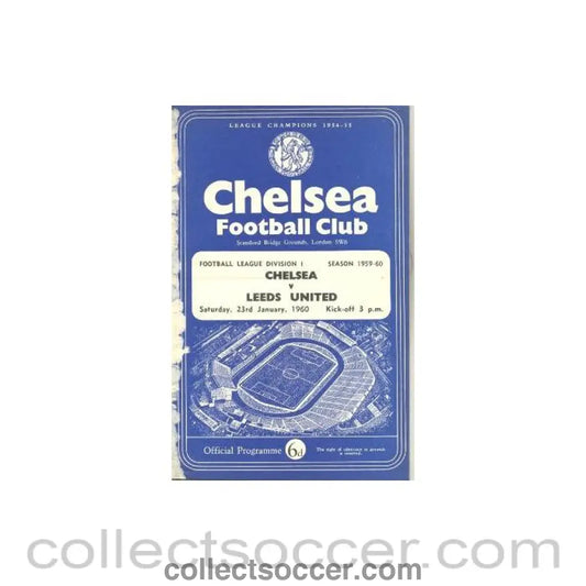 1960 - Chelsea v Leeds United official programme 23/01/1960