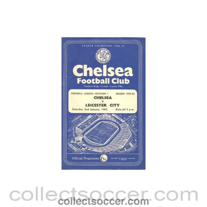 1960 - Chelsea v Leicester City official programme 02/01/1960 - Collect Soccer