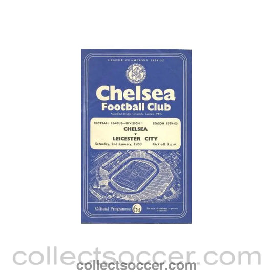 1960 - Chelsea v Leicester City official programme 02/01/1960