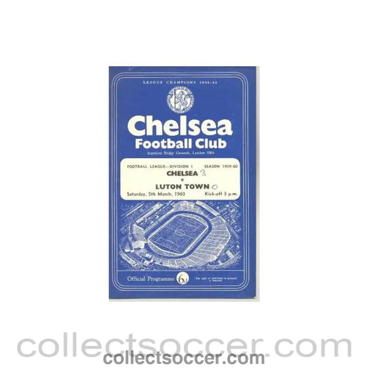1960 - Chelsea v Luton Town official programme 05/03/1960