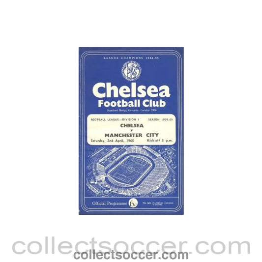 1960 - Chelsea v Manchester City official programme 02/04/1960