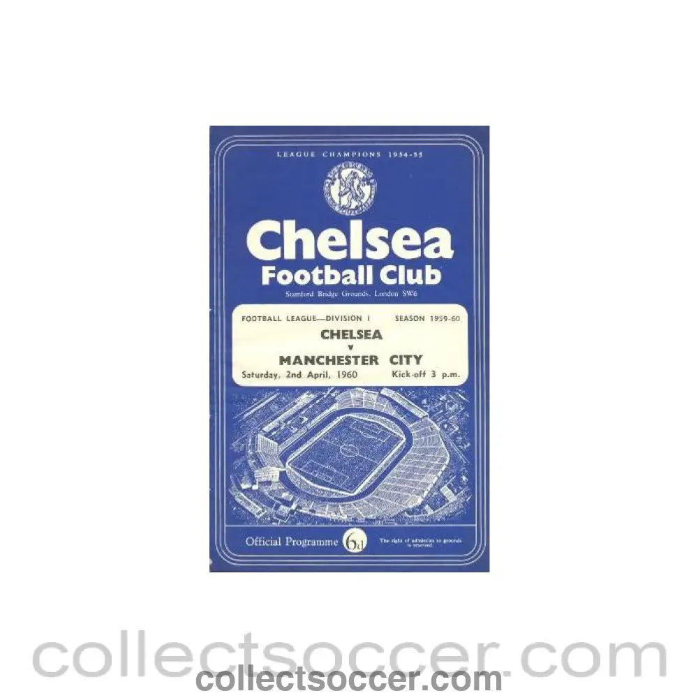 1960 - Chelsea v Manchester City official programme 02/04/1960