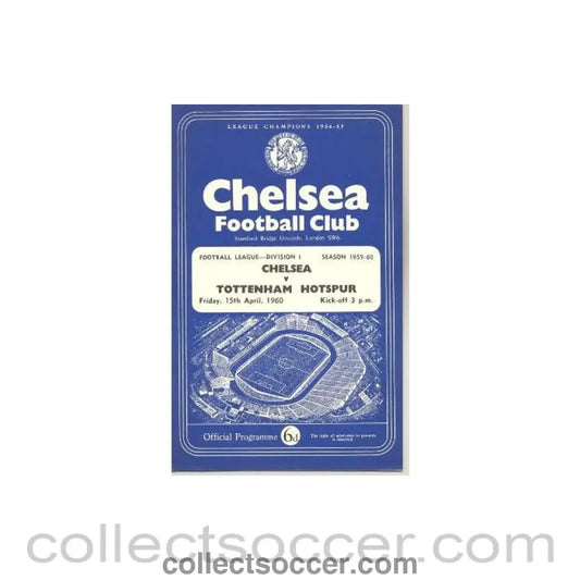 1960 - Chelsea v Tottenham Hotspur official programme 15/04/1960